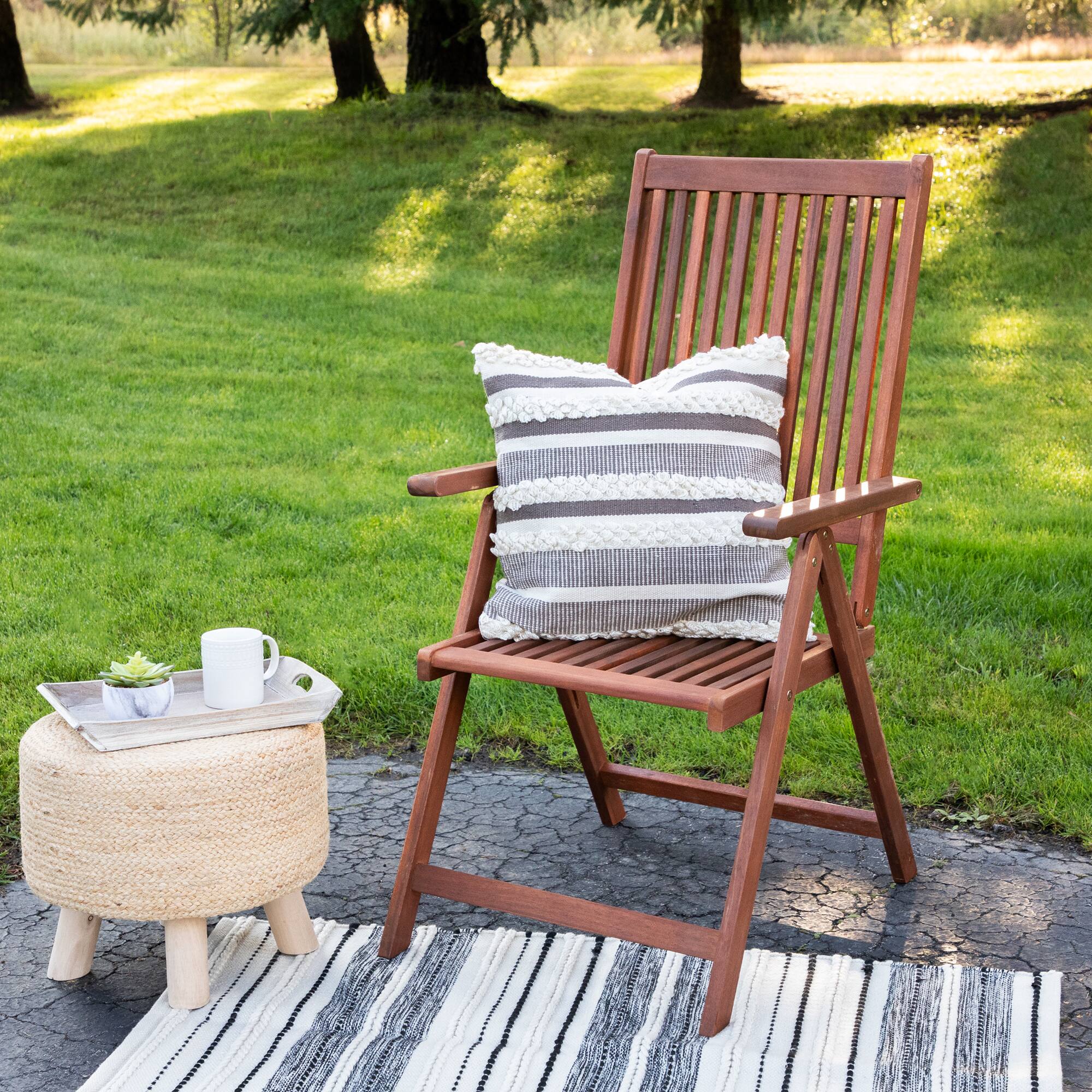 Gray & Cream Handloom Woven Outdoor Square Cushion